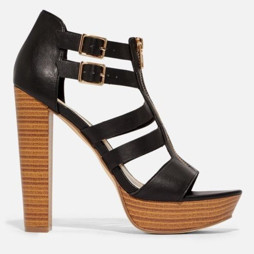 Black & Brown Platform Sandals.